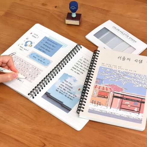 Monolike Seoul four seasons A5 Line Spiral Notebook, Autumn - Hardcover 5.83 x 8.27inch 128 Page in Kuwait