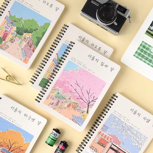 Monolike Seoul four seasons A5 Line Spiral Notebook, Autumn - Hardcover 5.83 x 8.27inch 128 Page in Kuwait