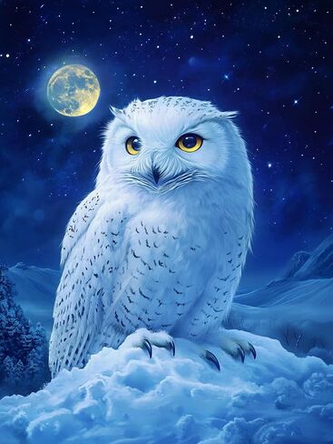 Diamond Painting Kits for Adults Owl on Snowy Mountain DIY 5D Diamond Art Kits for Beginners Full Drill Diamond Dots Crystal Craft Kits for Home Wall Art Bedroom Decor Gifts 11.8x15.8 inch in Saudi Arabia