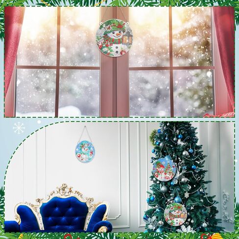 thyle 3 مجموعة عيد الميلاد ثلج DIY عيد الميلاد الماس الفن شنقا زخرفة عيد الميلاد الماس الفن شنقا اللوحة زخرفة الاكريليك الماس قلادة لوحة اللوحة عدة للبالغين in Kuwait