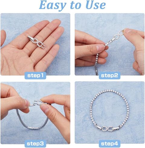 SUPERFINDINGS 6Pcs 3 Styles 2 Colors Fold Over Jewelry Clasp Bowknot Rhinestone Foldover Extension Clasp Platinum Gold Watch Band Clasps for Bracelet Necklace Making DIY Jewelry Extender in Saudi Arabia