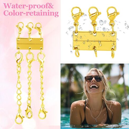 7 PCS Siliver Necklace Layering Clasps,Necklace Layered Clasp with 5 Necklace Extenders,Multiple Necklace Layering Separator for Women,Bracelet Connector Jewelry Clasps and Closures in Saudi Arabia