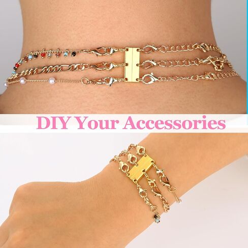 7 PCS Siliver Necklace Layering Clasps,Necklace Layered Clasp with 5 Necklace Extenders,Multiple Necklace Layering Separator for Women,Bracelet Connector Jewelry Clasps and Closures in Saudi Arabia