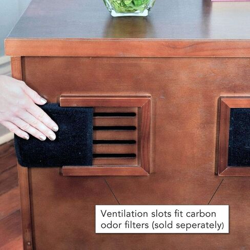 THE REFINED FELINE Cat Litter Box Enclosure Cabinet, Farmhouse, Mahogany Brown, Adjustable Levelers, Large, Hidden Litter Cat Furniture with Drawer in Saudi Arabia