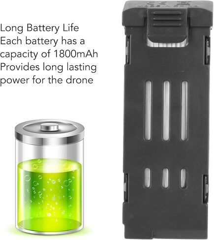 3pcs RC Drone Battery and Charging Cable Set, 3.7V 1800mAh Lithium Battery for E58 E68 JY109 998PRO Quadcopter Drone, Replacement Battery Accessories in Saudi Arabia