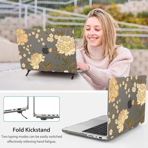 Mektron Ultra Thin Printed Case for MacBook Pro 16 inch 2024 M4 A3403 A3186 Fits 2023 2021 M3 A2991 M2 A2780 M1 A2485 Pro/Max, Protective Hard Shell with Fold Kickstand,Rainbow Cosmic in Saudi Arabia