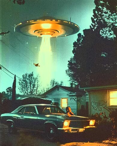 UFO Paint by Number for Adults Beginners an Extraterrestrial Visitor DIY Painting by Number on Canvas with Brushes Acrylic Paints Magical Decor Paintwork for Gift Home Decor 16x20 Inch（Without Frame） in Saudi Arabia