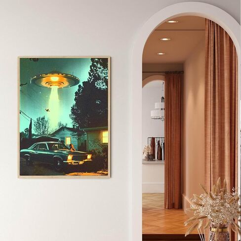 UFO Paint by Number for Adults Beginners an Extraterrestrial Visitor DIY Painting by Number on Canvas with Brushes Acrylic Paints Magical Decor Paintwork for Gift Home Decor 16x20 Inch（Without Frame） in Saudi Arabia