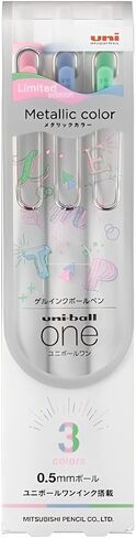 Uni-Ball One Metallic (Shimmer) Color 3-Colors Set Limited Edition, Gel Ink Rollerball Pens, 0.5mm Fine Point, Assorted Colors, 3-Pack, UMNSC05SH3C in Saudi Arabia