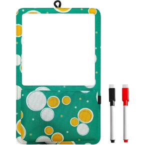 Magnetic Dry Erase Board, Small White Board Dry Erase with Pocket Organizer, Easy to Write & Clean, Magnetic Whiteboard for Fridge, Kitchen Office School List, Children's Drawing Board-Green