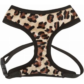 Polyester Plush Leopard-Print Dog Harness, Small