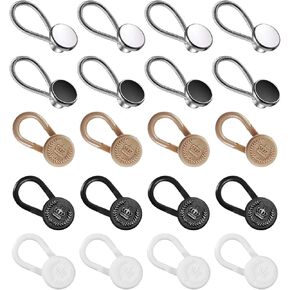 20 Pieces Shirt Collar Extenders Elastic Buttons, Comfortable Tie Metal Extender Stretch Neck Button for Dress Shirts Pants Trouser