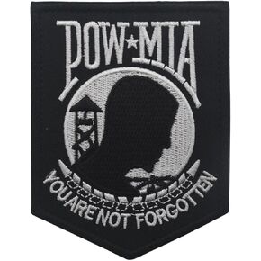 POW MIA You are NOT Forgotten Patch, Embroidered Badge, Funny Meme Morale Patch, Moral Patch, Military Patch, Hook and Loop, Emblem for Tactical Backpacks Clothing Jeans Hats Bags Helmets Jersey Vests