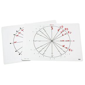 Didax Educational Resources Write-On/Wipe-Off Unit Circle Mats, Set of 10 Children's Mathematical Learning Aids