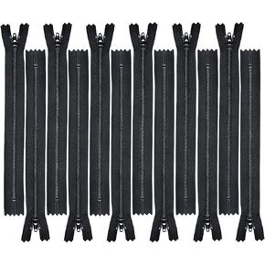 #3 Skirt & Dress Black YKK Coil Closed Bottom Zippers - Choose Your Length - Made in The United States (12 Zippers Per Pack) (7" Inches)