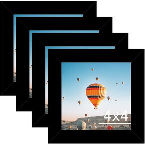 5x8 Picture Frame Set of 4 Black for Wall Hanging or Tabletop- Wall Mounting Horizontally or Vertically, 5 x 8 Wall Gallery Poster Photo Frames for 5 by 8 Photo,4 Pack, Black