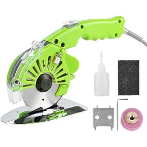 250W Cordless Fabric Rotary Cutter Electric Fabric Scissors, Round Blade Cutting Machine, 5 Speed Adjustable, LED Light, 20mm / 0.78" Cutting Thickness, with Lithium Ion Battery and Charger