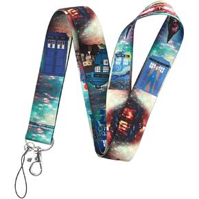 Pinstant Dr Doctor Who Tardis Tennant Sci-Fi Classic British TV Show 17.7" Neck Lanyard Keychain Holder ID Badge Mobile Phone Pin Strap