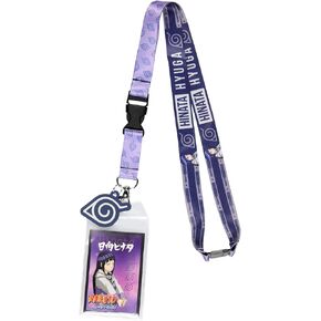 Naruto Hinata Hyuga ID Badge Holder Lanyard w/Hidden Leaf Village Rubber Pendant