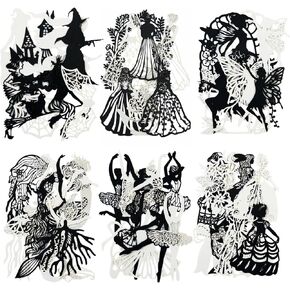 Shadow Dance Scrapbook Paper Set, 120 PCS Vintage Hollow Ephemera Pack for Junk Journaling, Scrapbooking, Crafting, DIY Projects, Diaries, and Art Supplies