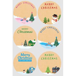 2'' 102PCS Merry Christmas Stickers Labels Adhesive Decorative Envelope Seals Stickers for Cards Envelopes Boxes