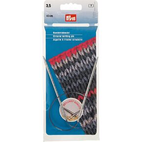Prym 16" Circular Brass, 3.5mm Knitting Needles, Silver