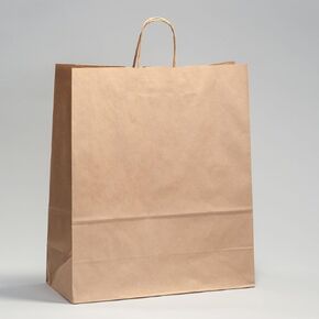 EKOBAGS 25 قطعة، 13 × 7 × 17 بوصة، أكياس معبأة غير مطوية، أكياس كرافت بنية كبيرة بمقابض، أكياس ورقية، أكياس تسوق، أكياس هدايا بالجملة، أكياس هدايا ورقية، حقائب ورقية.