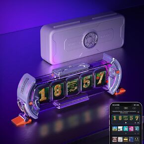 Divoom Times Gate Cyberpunk RGB Gaming Desk Accessories - IPS Monitor Pixel DIY for PC Game Setups, Decor for Gaming Rooms, Desks (Silver)