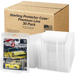 Sterling Protector Case Model 17403 Premium Line 30 Pack for Hot Wheels Premium Diecast, Fits Card Size 6.5 x 5.25 inches Durable Acid-Free Clear Storage Clamshell