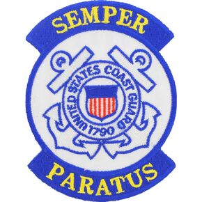 United States Coast Guard USCG Semper Paratus Embroidered Patch, with Iron-On Adhesive