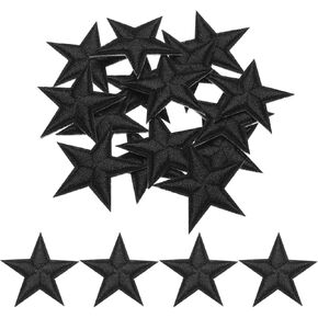 MECCANIXITY Small 5Star Iron on Patches Embroidered Sew Patches Appliques Garment Embellishments for Clothing Repair Backpack Shoes Decoration 2.9x2.9cm/1.14x1.14 Pack of 15 (Orange)