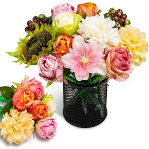 Flower Pens Gifts Valentines Mother's Day 12 Pieces Artificial Mixed Rose Pens Party Favors Birthday Wedding Office School Supplies for Mom Girls Sister Friend Teacher Nurse. (Pink)