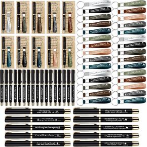 30 Sets Easter Christian Gifts Bulk Bible Verse Pens Scripture Silicone Keychains Religious Bookmarks Gifts for Men Women Sunday School Church Members Pastor Mother's Day(Brown,Gel)