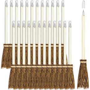 Witch Broom Pens for Halloween 24 Pack - Party Favors and Classroom Giveaways