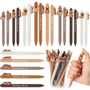 Eersida 30 Pcs Christmas Employee Appreciation Gift Capybara Inspirational Pens Black Ink Ballpoint Pen Motivational Quotes Emotional Support Gift Bulk for Coworker Staff Volunteer Team(Non Luminous)