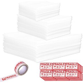 Foam Wrap Cushion Pouches，Cushion Foam Pouch for Moving and Storing,dish packing supplies for moving，Protect mug,China(7.5x7.5 Inch, 12x7.5 Inch,12x12 Inch,14x14 Inch) (White, 200PCS)