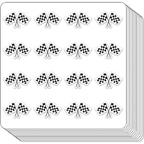 Racing Checkered Flags Planner Stickers, 0.5in Monthly Scrapbooking Kids DIY Arts 208-Pack