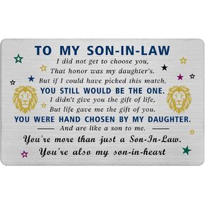 EE&YU Son in Law Christmas Xmas Card - Best Son in Law Gifts from Mother in Law, Son in Law Card for Men, Funny Groom Card, Future Son in Law Present