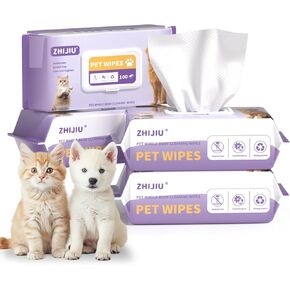 Dog Wipes for Paws and Butt, Pet Wipes for Dogs, Unscented Dog Grooming Wipes for Paws, Butt, Face and Body, Hypoallergenic Dog Cleaning Wipes, Cat Wipes- 400 Count