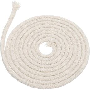 PATIKIL 6.56 Feet 10mm Oil Lamp Wicks, Round Cotton Lamp Wicks Replacement Braided for Lamp Candle Making Supplies, White