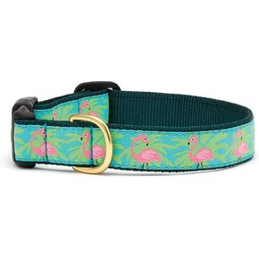Up Country Flamingos Dog Collar, Small (9 to 15 inches) 5/8 inch Narrow Width