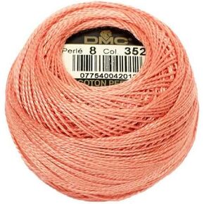 DMC 116 8-352 Pearl Cotton Thread Balls, Light Coral, Size 8