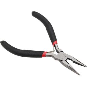 Jewelry Pliers Nose Plier Stainless Iron Nickel Alloy Needle Nose Cutting Pliers Jewellery Making Tool Mini Pliers Diagonal Pliers Needle Nose Cutter Handcraft Beading Insulated (Black,Red,Silver)