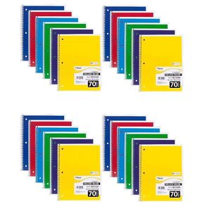 Mead Spiral Notebook, College Ruled, 1 Subject, 24-Pack