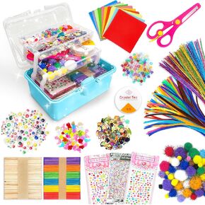 LINAYE 2500+PCS Arts and Crafts Supplies for Kids, DIY Craft Supplies Kit Box for Ages 6-8, Arts and Crafts Kit for Kids, Crafting Supply Set for Girls Boys Birthday Christmas Gifts, Purple