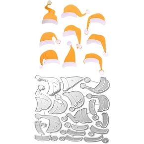 Christmas Santa Hat Die Cut for Card Making, Christmas Metal Cutting Dies Congratulations Die Cuts Embossing Stencils Template for DIY Scrap-Booking Decor Wedding Birthday Blessing Card