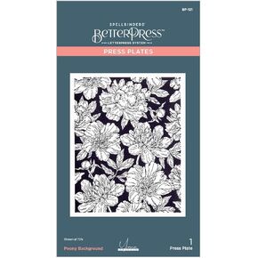 Spellbinders Peony Background Press Plate, Metal
