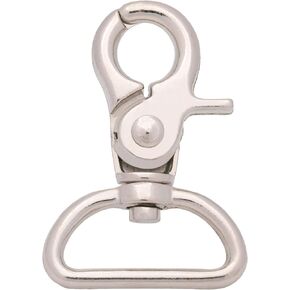 Silvery 1 Inch Inside Diameter D-Ring Lobster Clasp Claw Swivel Lobster Snap Clasp Hook for Strap Pack of 15