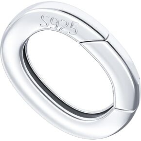 925 Sterling Silver Lobster Clasp, Oval Necklace Shortener Spring Ring Connector Clasp, Necklace Enhancer Shortener, Carabiner Snap Clip Lock for Women