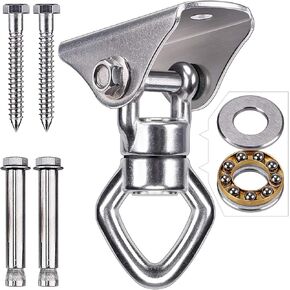 BeneLabel Swing Hanger with Bearing Swivel 800LB Capacity Stainless Steel Ceiling Mount Bracket Hanging Kit for Aerial Silks, Swings, Hammocks, Hanging Chair, Aerial Hoop, Heavy Bag, Yoga Swing